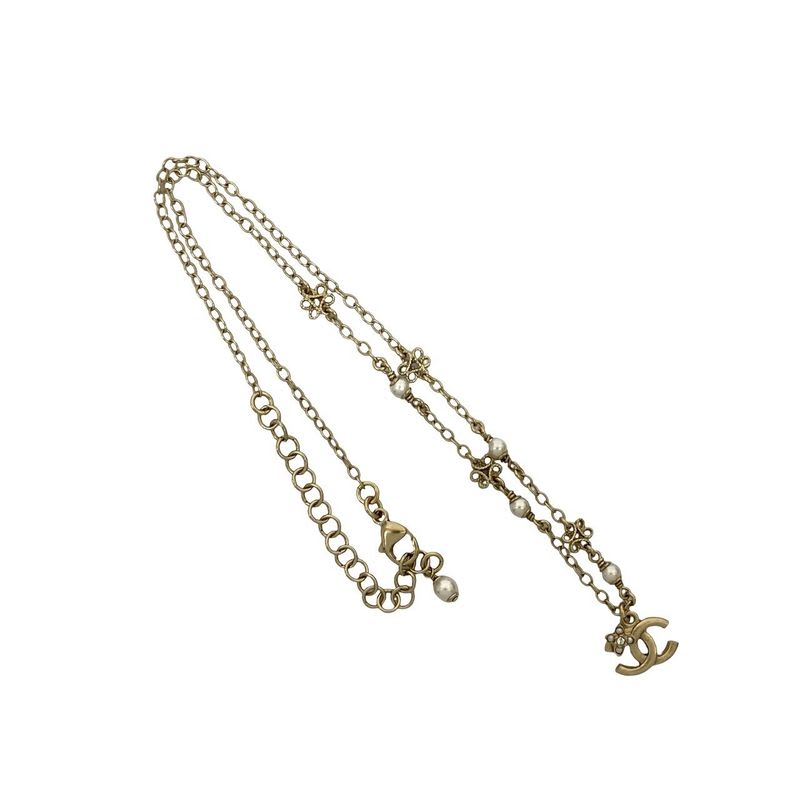Chanel Coco Mark Faux Pearl Chain Necklace Pendant 23CK — view 4