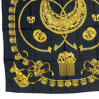 Hermes Scarf Silk Carre 90 les Cavaliers D'Or Golden Knight Black — view 4