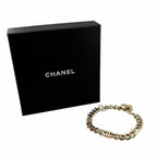 Chanel CC Logo Chain Bracelet Gold White — view 2
