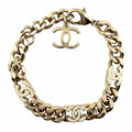 Chanel CC Logo Chain Bracelet Gold White