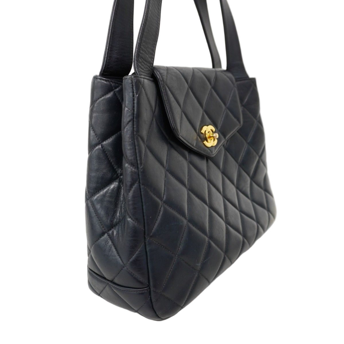 Chanel Handbag Quilted Lambskin Black Gold — view 2