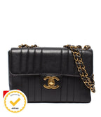 Chanel Chain Shoulder Bag Mademoiselle Classic Gold Double Single Flap Caviar