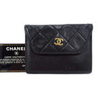 Chanel Quilted CC Logo Lambskin Card Case Mini