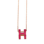 Hermes Pop H Necklace Rose Pink Gold