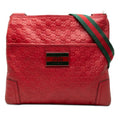 Gucci Guccissima Sherry Line Crossbody Shoulder Bag Beijing Olympics Red Leather
