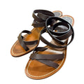 Chanel Coco Mark Leather Ankle Strap Sandals Size 35 1 2
