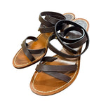 Chanel Coco Mark Leather Ankle Strap Sandals Size 35 1 2
