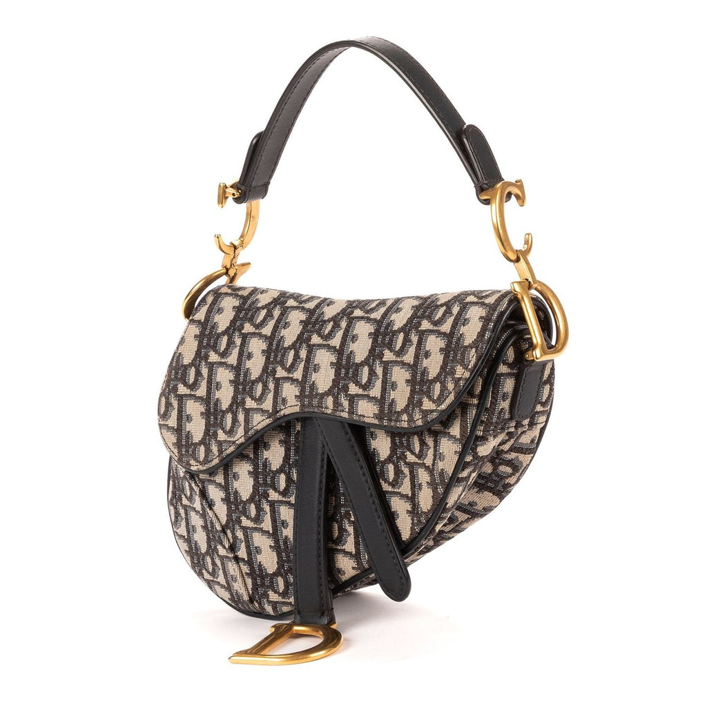 Dior Blue Canvas Bree Kusaddle Navy — view 2