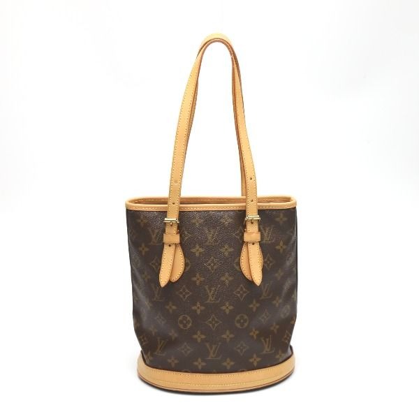 Louis Vuitton Monogram Tote Bag Bucket PM Handbag Brown