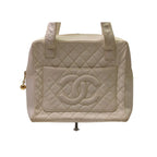 Chanel Jumbo CC Logo Lambskin White Handbag