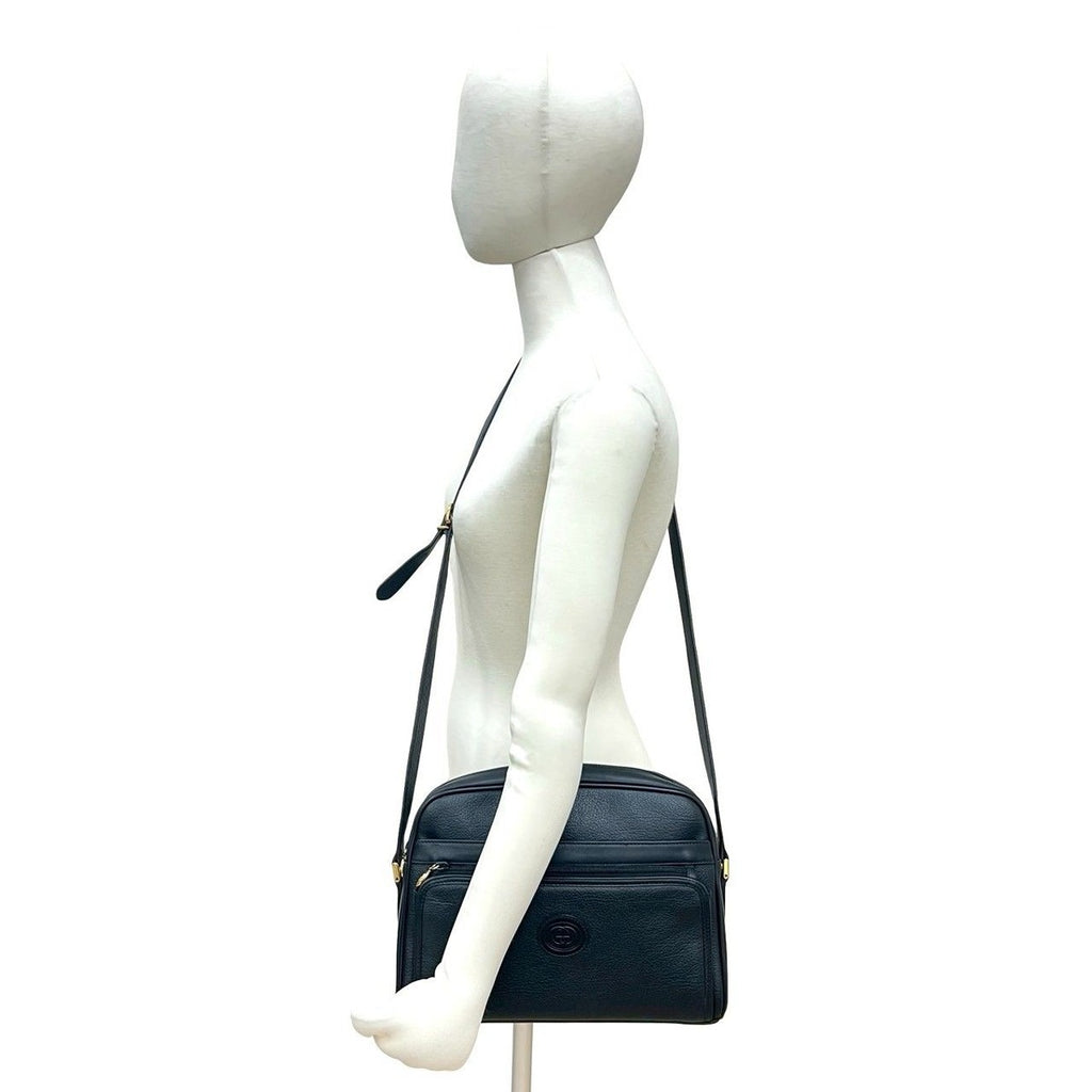Gucci Vintage GG Logo Embossed Leather Shoulder Bag — view 2