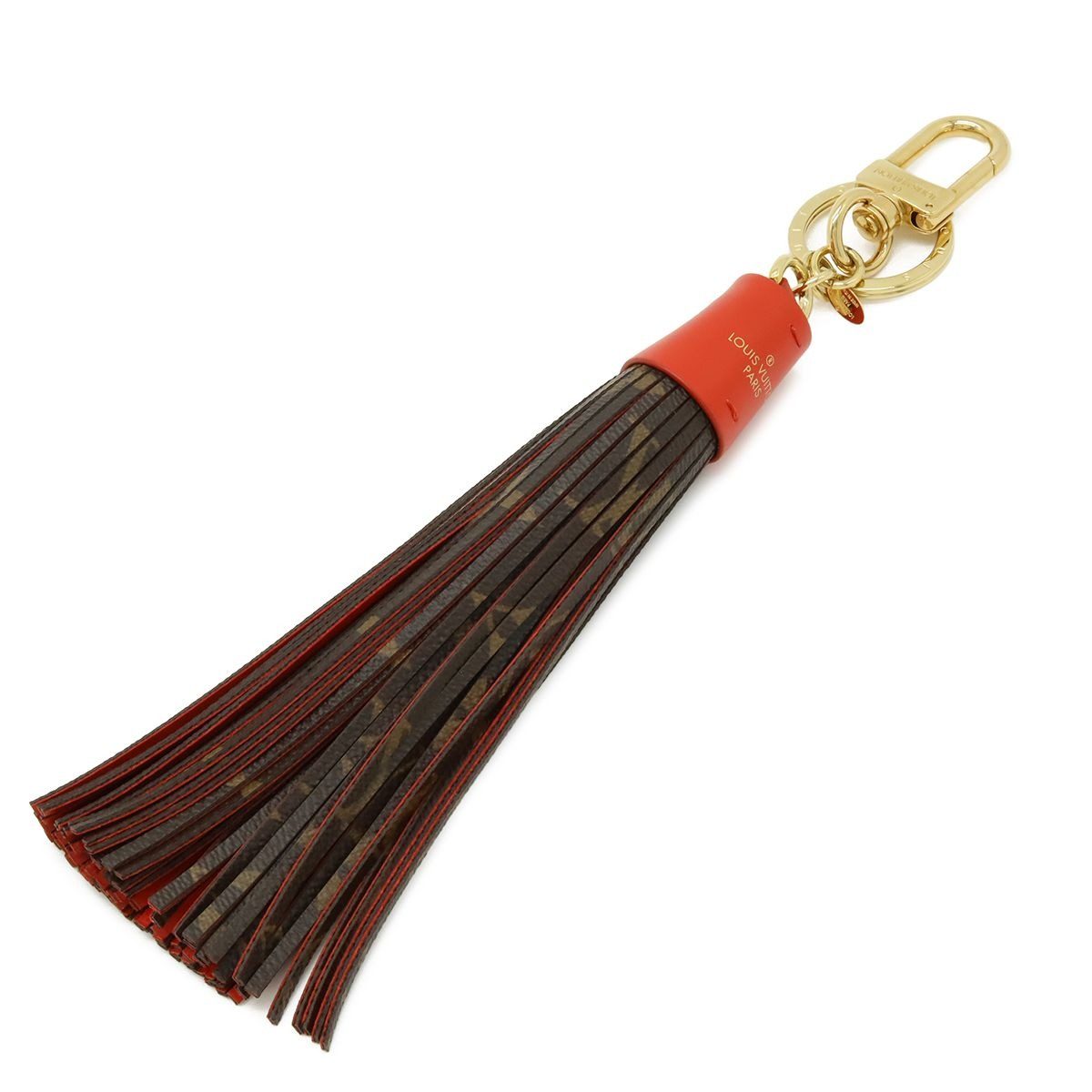 Louis Vuitton Monogram Key Holder Tassel Fringe Bag Charm Rouge Red
