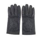 Hermes Lining Silk H Logo Lamb Leather Gloves Black 7.5 — view 3