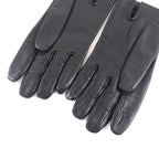 Hermes Lining Silk H Logo Lamb Leather Gloves Black 7.5 — view 6