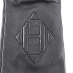 Hermes Lining Silk H Logo Lamb Leather Gloves Black 7.5 — view 8