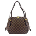 Louis Vuitton Belem Damier Ebene Leather Brown Shoulder Bag Gold