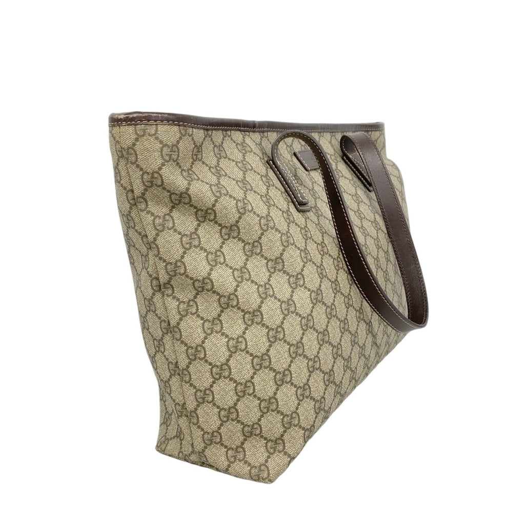 Gucci Tote GG Supreme Beige Brown Silver — view 2