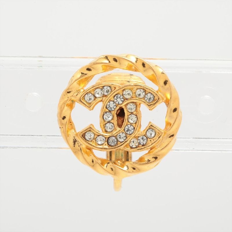 Chanel Coco Mark Earrings 2137 GP With Rhinestone — view 2