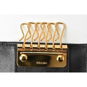 Prada Key Case Holder 6 Rings 1 Pg222 Black — view 3