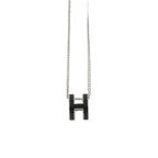 Hermes Pop Necklace Black Silver
