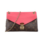Louis Vuitton Pallas Chain Monogram Brown Poppy Petal Canvas Calf Leather