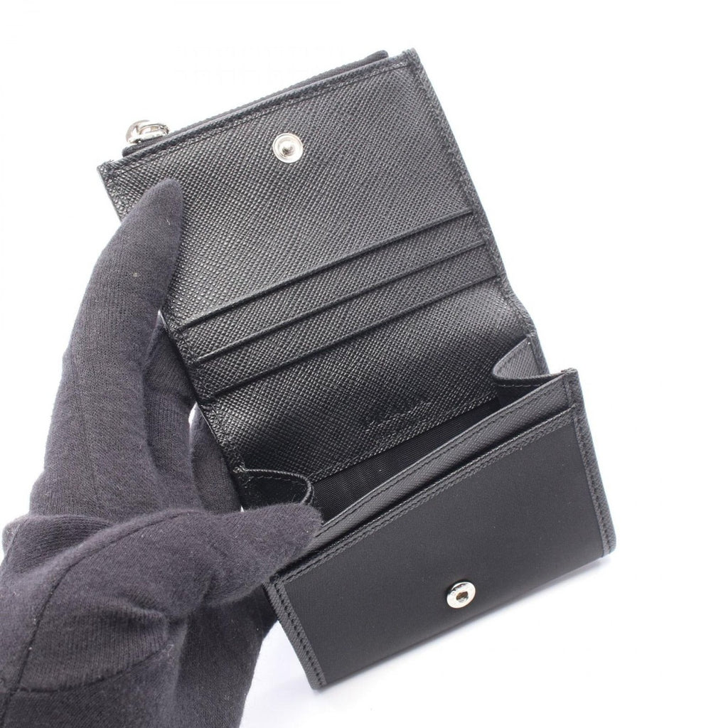 Prada Bifold Wallet Re-Nylon Black Nylon Leather Card Case — view 3