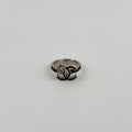 Chanel CC Logo Camellia Ring Silver Black Vintage