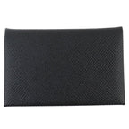 Hermes Calvi Veau Epsom Silver Hardware Business Card Holder Coin Case