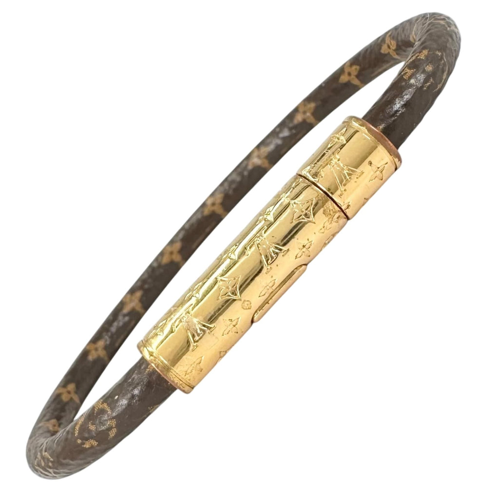 Louis Vuitton Bracelet LV Confidential Monogram Brown Gold