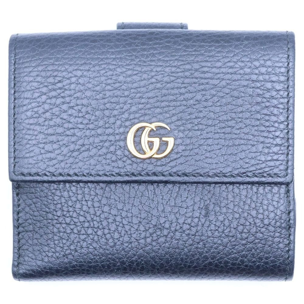 Gucci GG Marmont Leather Compact Wallet Bifold Black