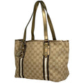 Gucci GG Pattern Tote Shoulder Bag Heart Charm Canvas Beige Gold