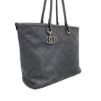 Chanel Tote Caviar Leather Black Silver — view 2