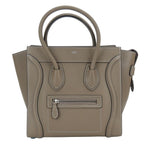 Celine Tote Micro Luggage Leather Grey Silver
