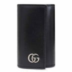 Gucci GG Marmont Key Case 6 Hook Ring Leather Black S Rank