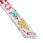 Hermes Scarf Twirl Scope Neon Pointier Embroidery Silk Spring/summer Blanc Rose Vert — view 4
