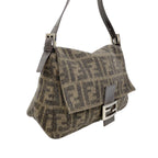 Fendi Handbag Zucca Wool Brown Silver — view 2