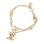 Louis Vuitton Bracelet LV Metal Strass Dore