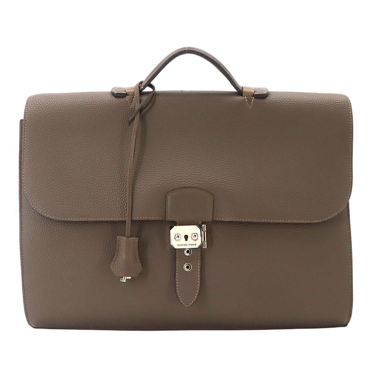 Hermes Sac a Depeche 38 Briefcase Business Togo Taupe