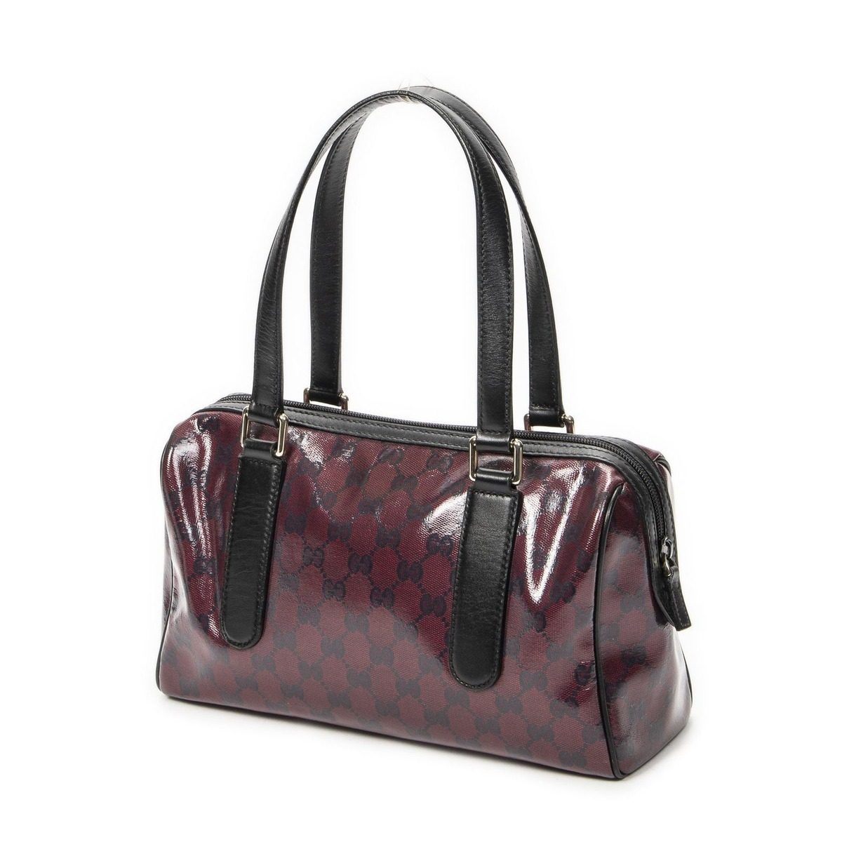 Gucci Small Shoulder Bag Red Black Crystal Canvas — view 2
