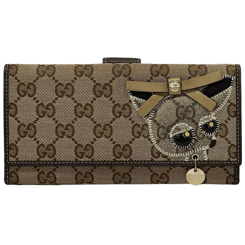 Gucci Wallet Gucciori GG Canvas Long Brown dog