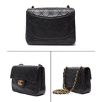 Chanel Chain Shoulder Bag Gold Lambskin Single Flap — view 2