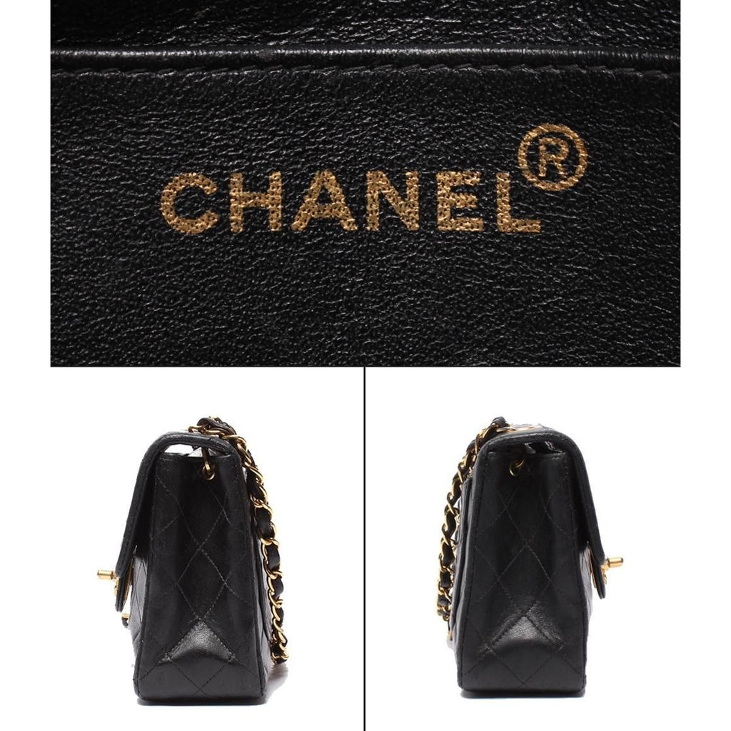 Chanel Chain Shoulder Bag Gold Lambskin Single Flap — view 4