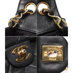 Chanel Chain Shoulder Bag Gold Lambskin Single Flap — view 6