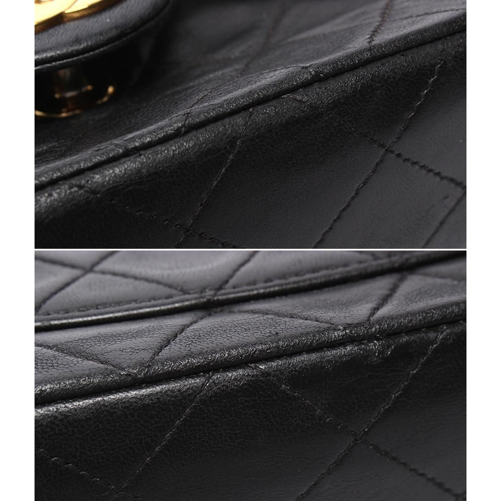 Chanel Chain Shoulder Bag Gold Lambskin Single Flap — view 8