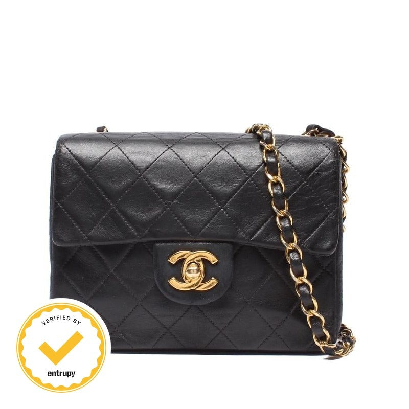 Chanel Chain Shoulder Bag Gold Lambskin Single Flap