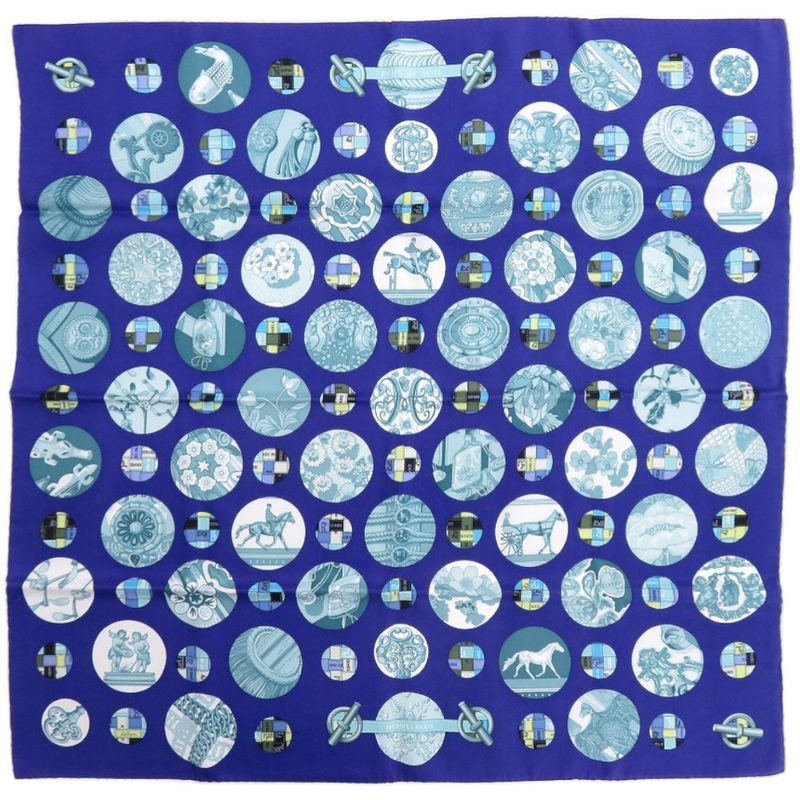 Hermes Carre H65 Pois de Soie Silk Multicolor Scarf 0042
