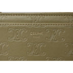 Celine Coin Case Card Holder Zip Triomphe Embossed Olive — view 8