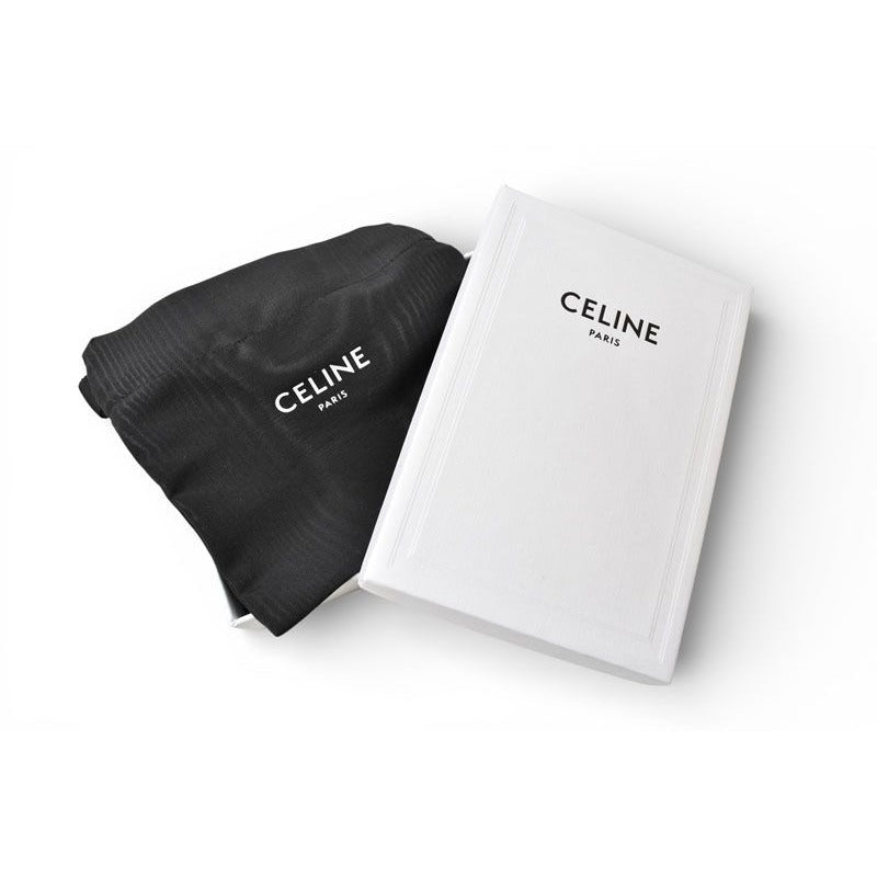 Celine Coin Case Card Holder Zip Triomphe Embossed Olive — view 9