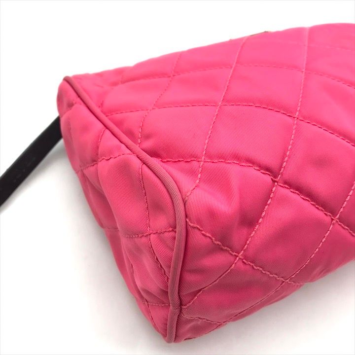 Prada Nylon Tessuto Quilted Pouch Case Pink — view 5
