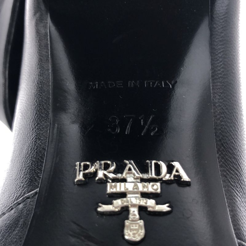 Prada Short Western Heel Boots Black 37 1 2 — view 6